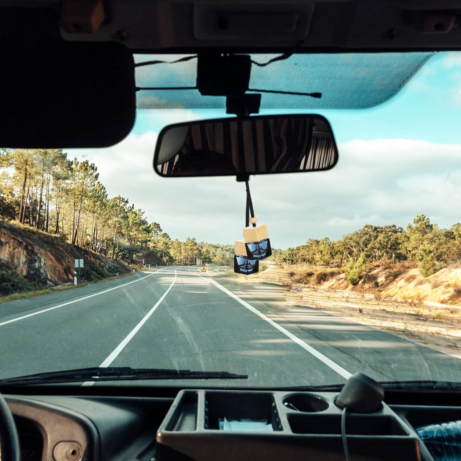 Iplusmile Car Hanging Air Fresheners Diffuser: 10Pcs Empty Car Essential Oil Diffuser Bottles Pendant - Black Glass Perfume Vials Aromatherapy Fragrance Ornament Decor