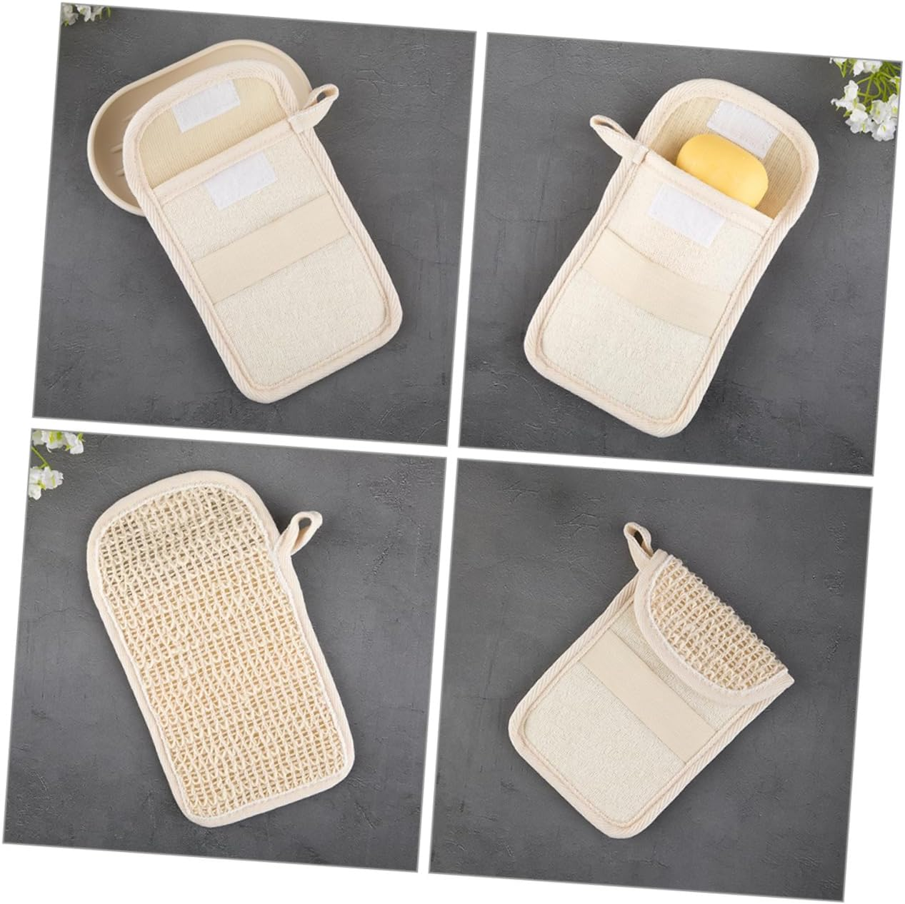 HEALEEP 2Pcs Soap Pouches Exfoliating Mesh for Bathing Portable Soap Bags Home and Travel Use image number 6