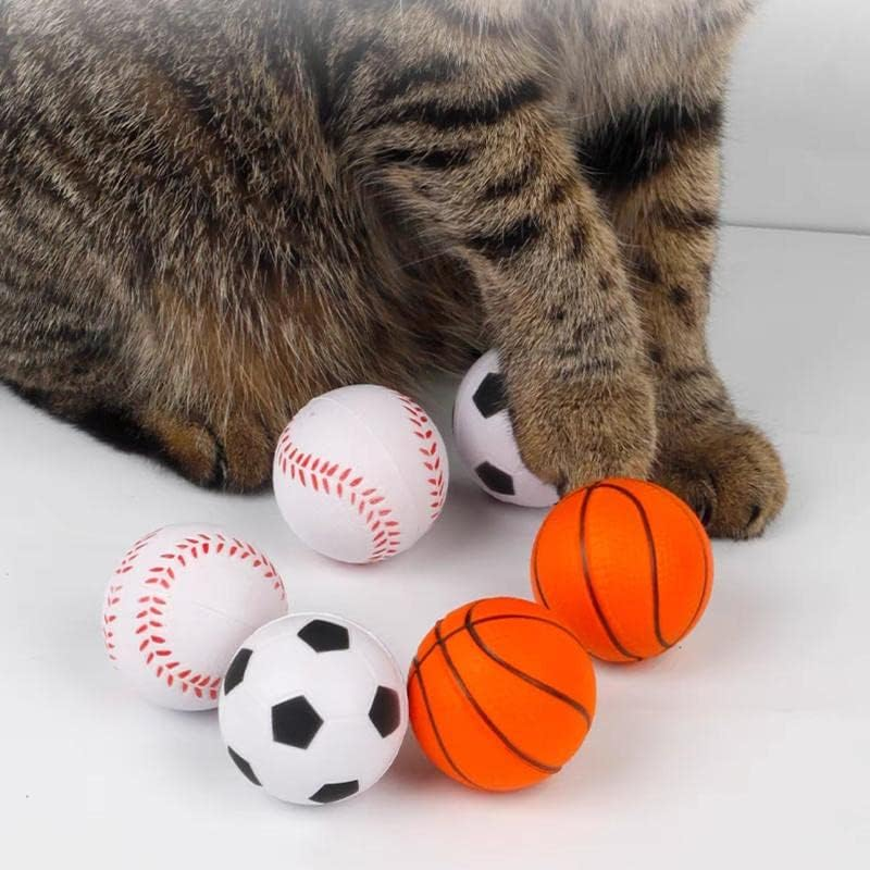 AIMALL 4/12Pk Mini Pet Sports Rubber Balls Dog Puppy Play Throw Fetch Training Cat Toy, 2.5" Diameter, Strong Build for Small Dogs & Cats image number 4
