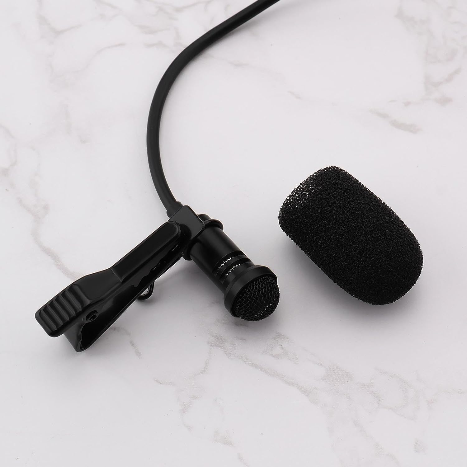 3.5Mm TRS Omnidirectional Lavalier Microphone Wireless Audio Microphone with Sponge Cover Compatible with Sennheiser EW100 EW300 EW500 SK100 1.5M