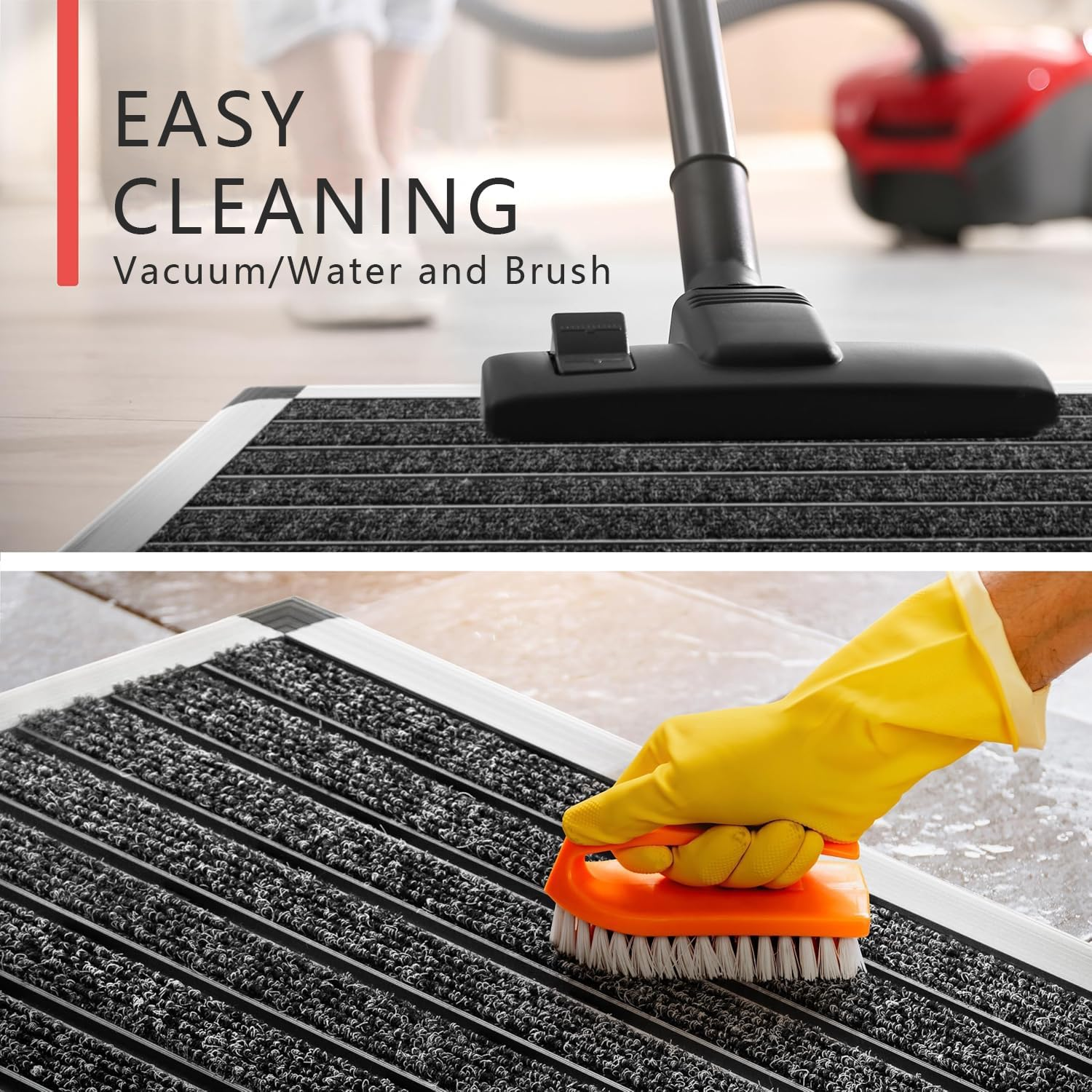 SOICARE Aluminium Front Door Mat (16"X27") outside Outdoor Entrance, Dirt Trapper Non-Slip Durable Shoe Scraper Outdoor Door Mats for outside Entry, Silver 40X60 CM image number 6