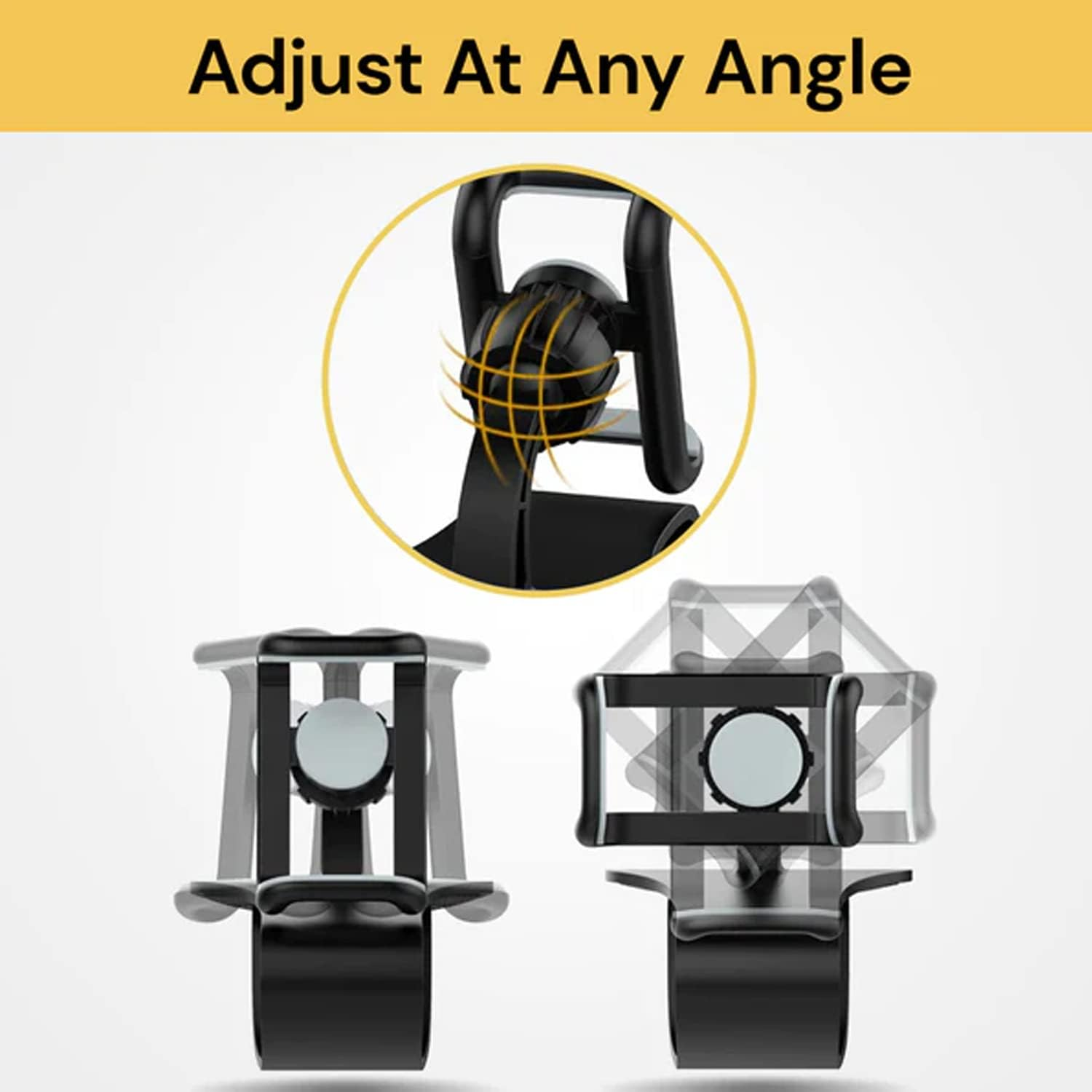 EZONEDEAL Car Phone Holder Mount, Dashboard Cell Phone Holder for Car Dashboard, Windshield,Vent with Clip on Mount and 360 Degree Rotation,Compatible for Smartphones Screen Size 4 to 12.9 Inch image number 6