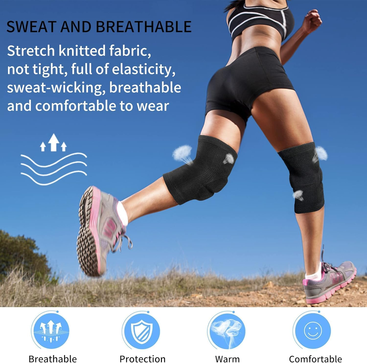 2025 Upgraded Volleyball Knee Pads with Non-Slip Bandage & Thickening Anti-Collision - Professional Knee Protector for Pain Relief, Adult/Teenagers Knee Support for Volleyball, Dance, Training image number 2