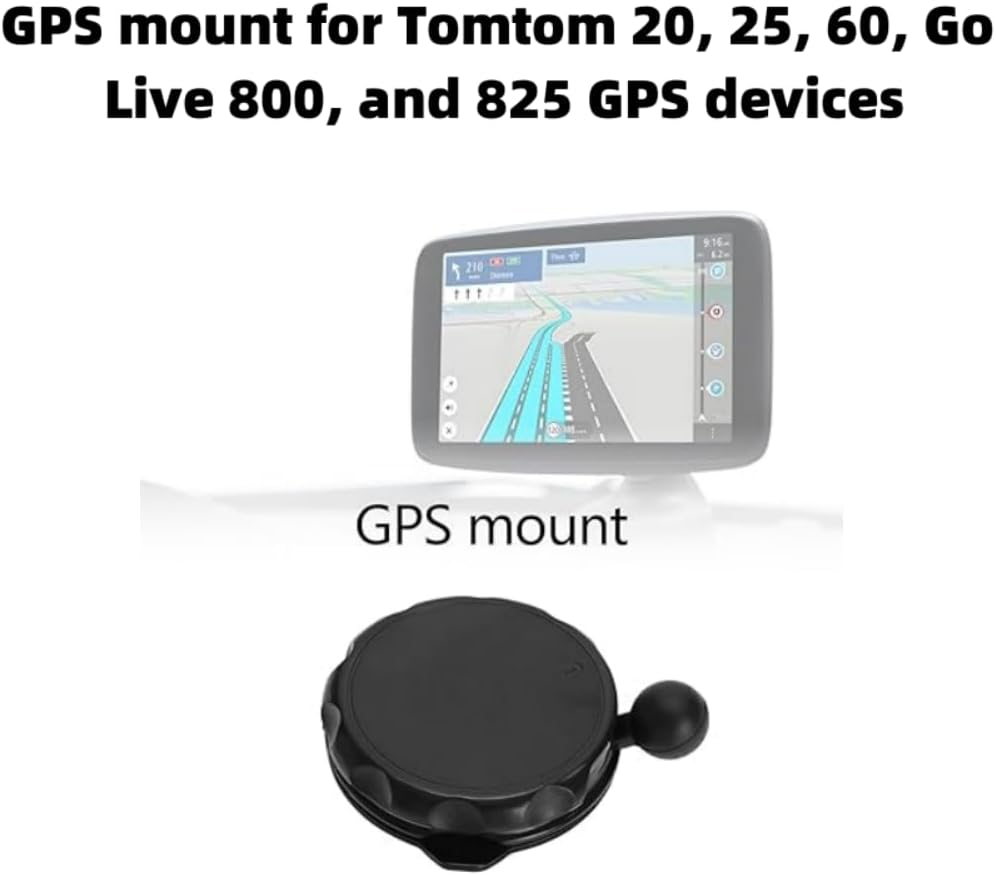 Car Suction Cup Mount, Car Mount, GPS Sat Nav Holder Compatible with Tomtom Start 20 25 60 GO Live 800 825 via GPS Accessories Car Cradles image number 2