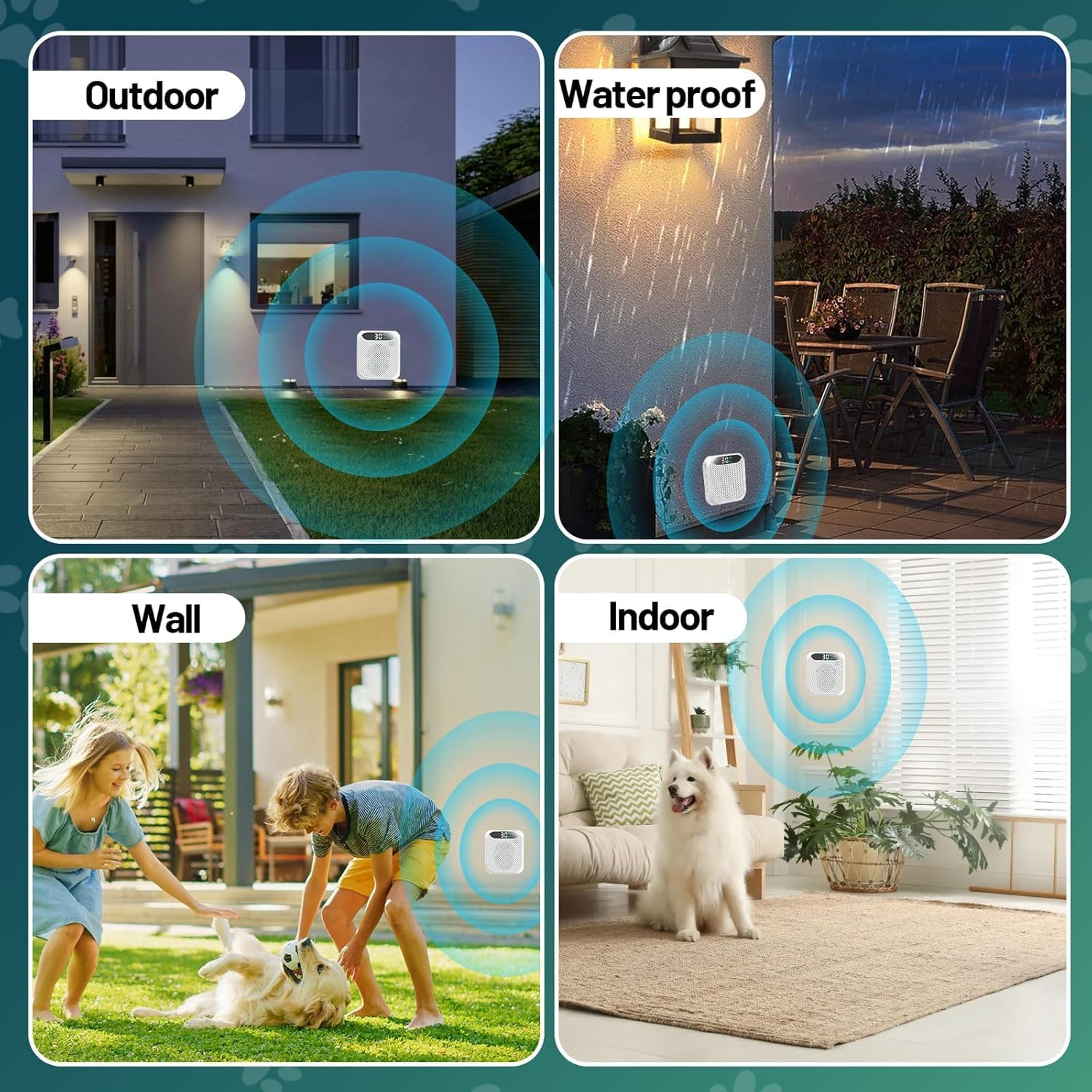 Stop Dog Barking Device, Automatic anti Barking Devices for Dogs 33 FT, Ultrasonic Rechargeable Waterproof Dog Barking Control Deterrent Stopper Dog Training Tool Indoor/Outdoor Safe for Most Dogs
