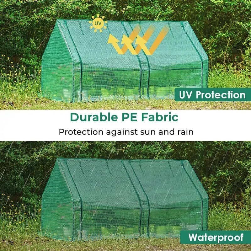 Greenhouse Flower Garden Shed with Frame and PE Cover Tunnel 120Cm image number 1