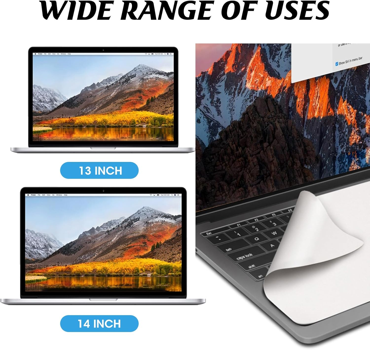 Screen Keyboard Protection Microfiber Liner & Cleaning Cloth with Screen/Keyboard Imprint Protection, Dustproof Blanket Cover Compatible with Macbook Air 13"/M2 13.6" & Macbook Pro 13"/14" image number 6