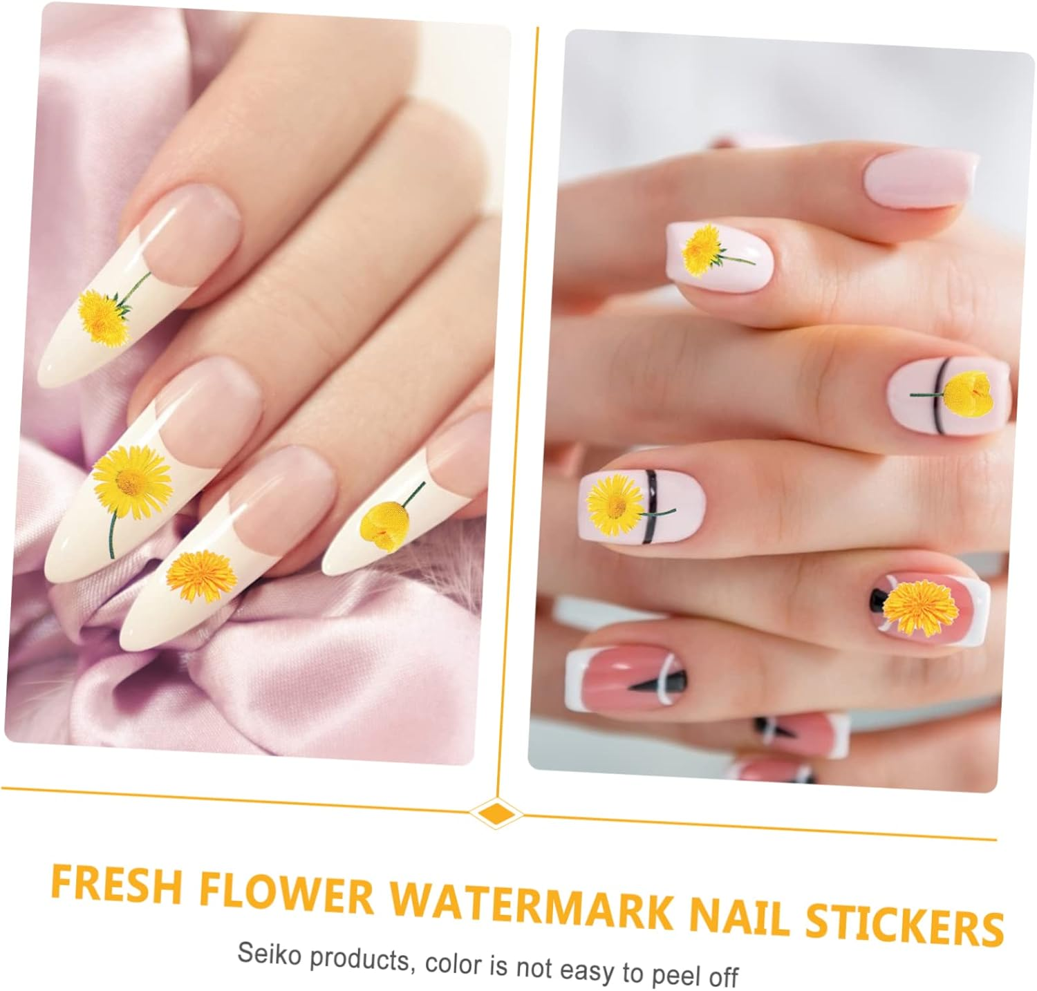 PAMINGONO 8Sheets DIY Sunflower Nail Art Stickers for Women Girls Nail Decals Decor image number 2