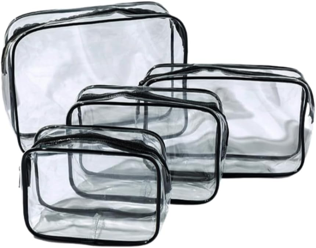 Aoiiigo Clear Toiletry Bags Quart-Sized Waterproof Transparent Toiletry Bags with Zippers Clear Cosmetic Makeup Bag for Travel, Beach Vacation and Bathroom image number 2