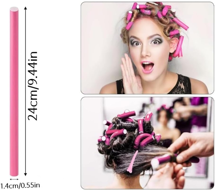 Twist Foam Hair Rollers Foam No Heat Hair Rods Rollers, 10Pcs Twist Hair Rollers No Heat Hair Rods,Hairs Roller Twists Flex Rod for Girl and Women, 24 Cm image number 2