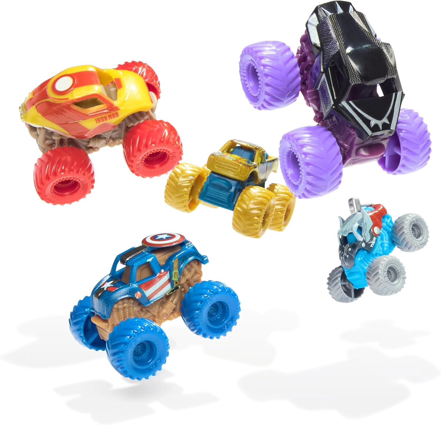 Monster Jam, Marvel Official Mini 5-Pack with Mystery Collectible Monster Truck, 1:87 Scale, Surprise Kids Toys for Boys and Girls Ages 3 and Up image number 1