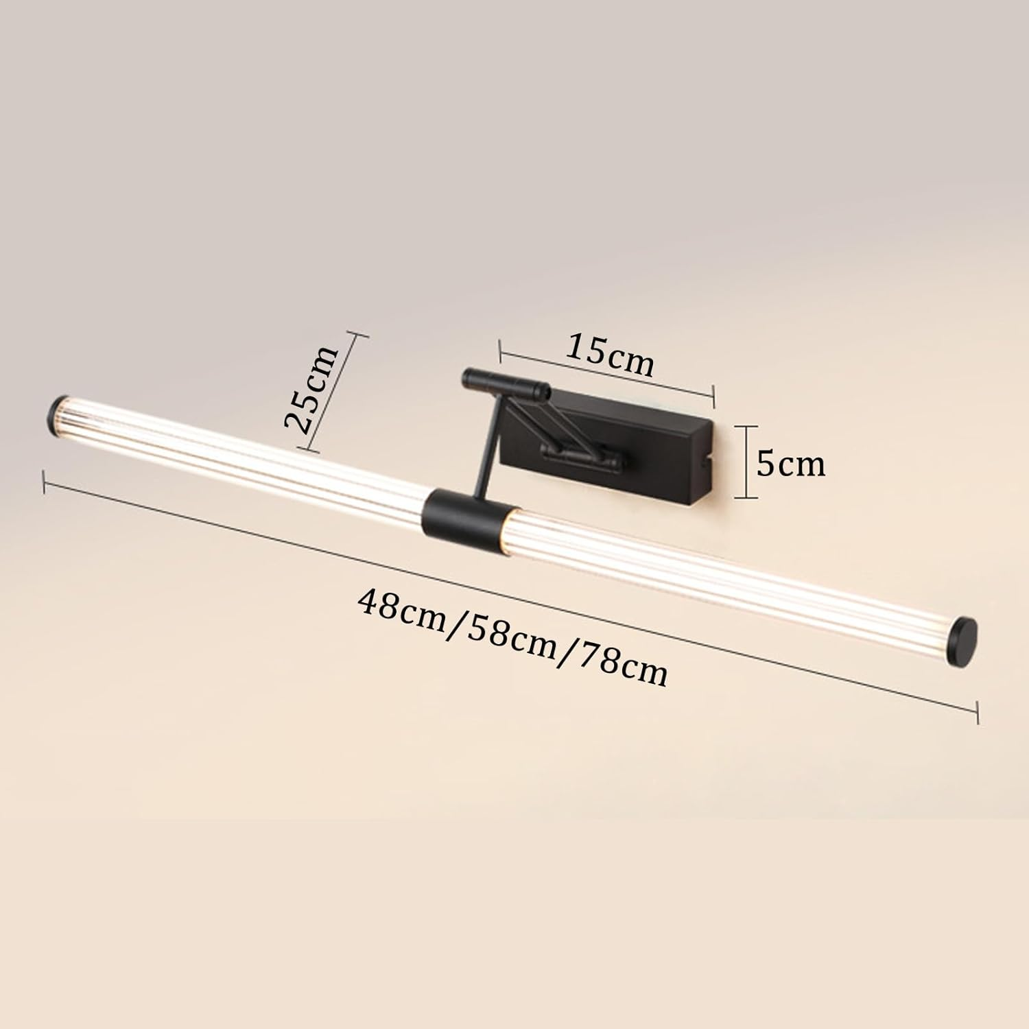 LED Bathroom Wall Light Mirror Lights Waterproof 350&deg; Rotate 180&deg; Adjustable Aluminum Wall Lamp above Mirror Wall Sconce Foldable for Hotel Restaurant Bedroom Natural Light (White,78Cm) XXZ image number 6