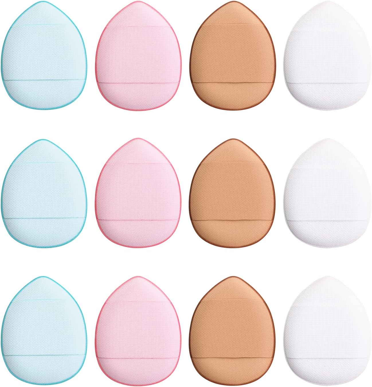 Sibba 12 Pieces Sponges Powder Puff with Finger Holder Strap Mini Beauty Blender Face Eyes Makeup Pads for Liquid Foundation Halloween Costume Festival Make up Cosmetic Wet Dry Tool image number 1