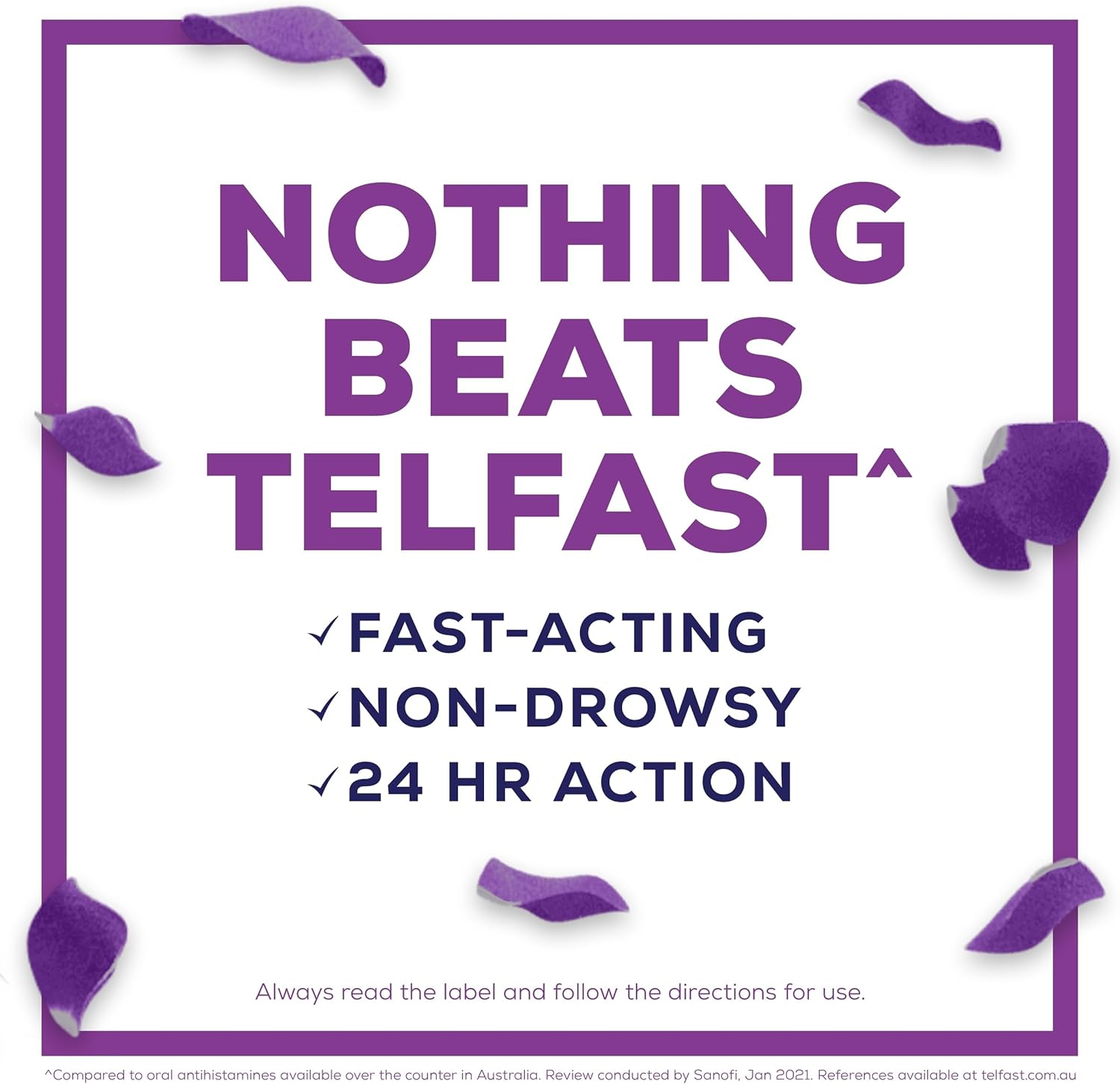 Telfast Hayfever Allergy Relief 180Mg Antihistamine - Non-Drowsy - for Sneezing, Runny Nose, Itchy Eyes and Throat and Hives- 10 Tablets image number 2