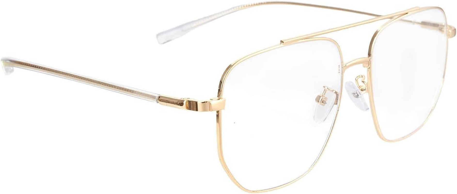 OJIOUI 1Pcs Fake Glasses Non  Glasses Classic Clear Lens Metal Frame Square Old Man Costume Eyewear for Men Women Halloween Daily Wear image number 3