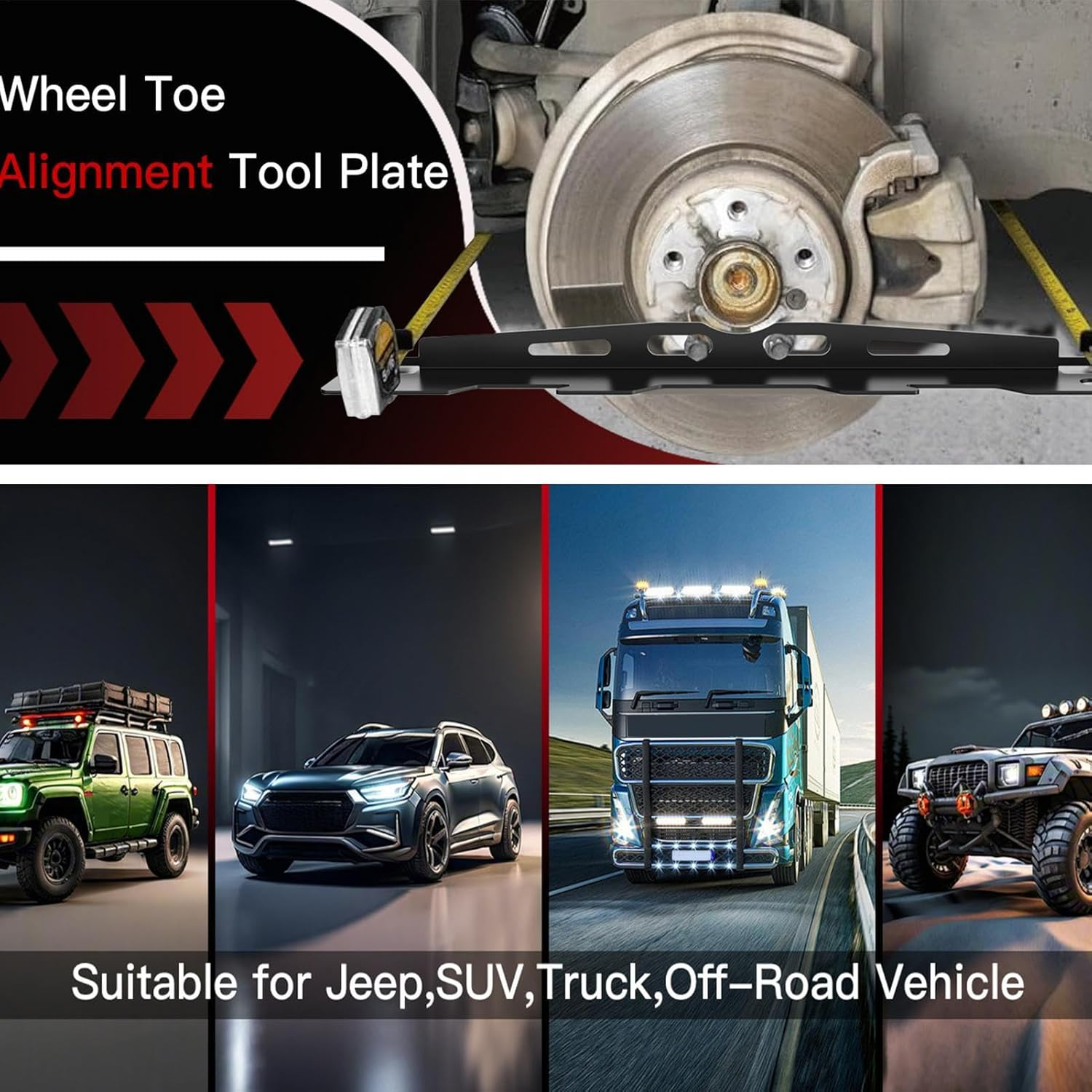 Wheel Alignment Plates | Automotive Tire Toe Alignment Plates | Accurate Heavy Duty Wheel Measurements Supplies for Adults Professionals Enthusiasts image number 1