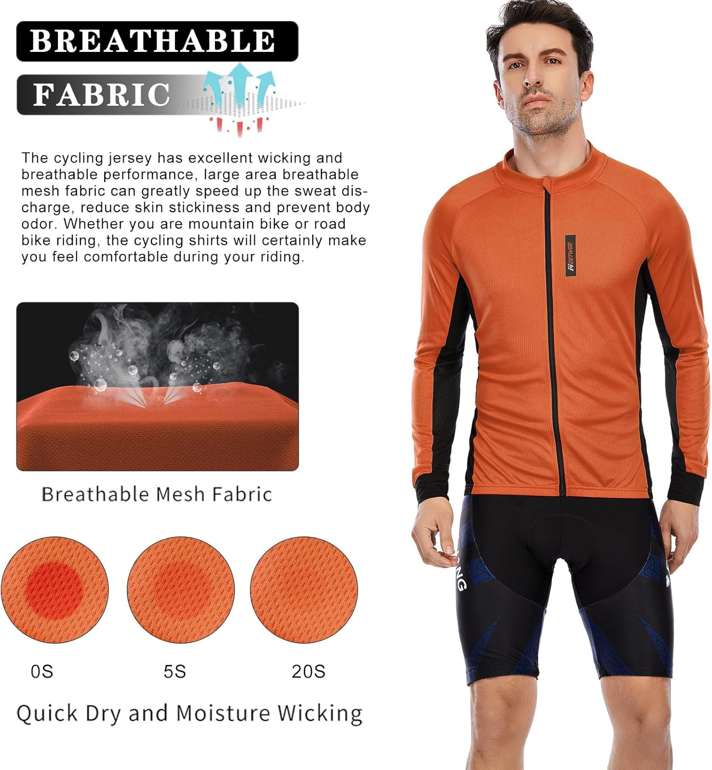 MEETWEE Men&rsquo;S Cycling Jersey, Short Sleeve Biking Cycle Tops Quick Dry Breathable Mountain Bike MTB Shirt Racing Bicycle Clothes image number 5