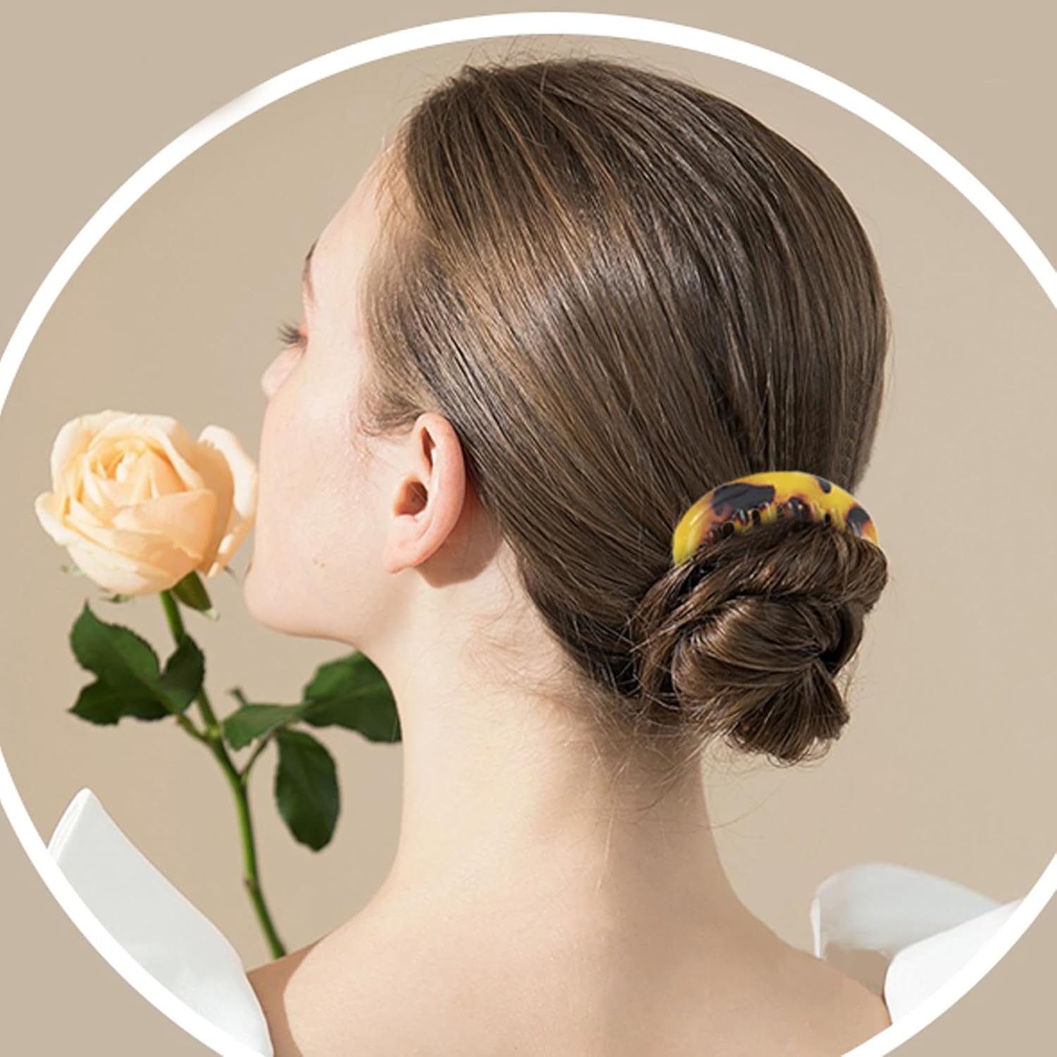 SSKHE 6PCS French Twist Comb French Hair Comb Retro Celluloid Hair Set 9 Teeth Non Slip Clips Styling Accessories for Women and Girls Multicolour image number 2