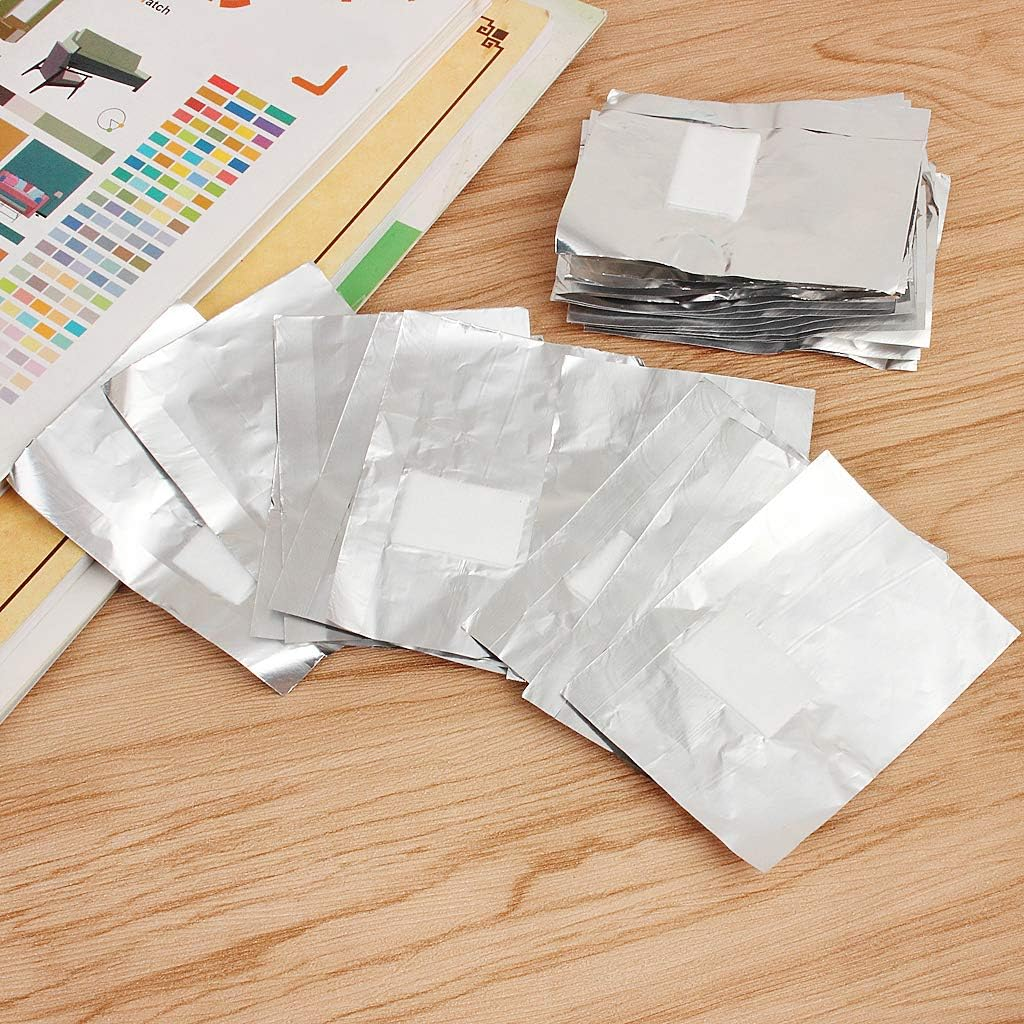 SWKJ 100 Pcs Foil Nail Wraps, Nail Foils for Gel Nails, Nail Foil Aluminium Wraps Remover, Gel Polish Remover for Manicure, Nail Art Soak off Foils for Nail Polishing Removing image number 2