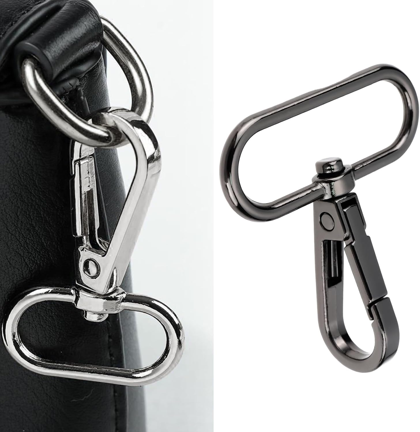 Emsea 4Pcs 50Mm Metal Oval Rotatable Carabiner for Camping Hiking Backpack image number 5