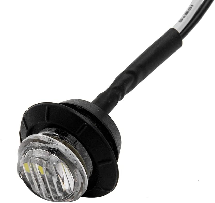 Baceyong 4Pcs 12V/24V 3/4" LED Side Marker Lights for Car Trailer Truck, Super Bright round White Indicator Lamps Replacement, White Lighting image number 2