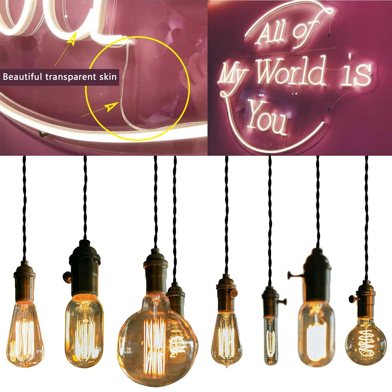 16Awg Extension Cord Clear Invisible Electric Wire 2 Pin Parallel Wire Length 66Ft Tinned Copper Stranded Wire 3528 5050 for LED Light Bar Speaker Speaker Electronics Wiring image number 4