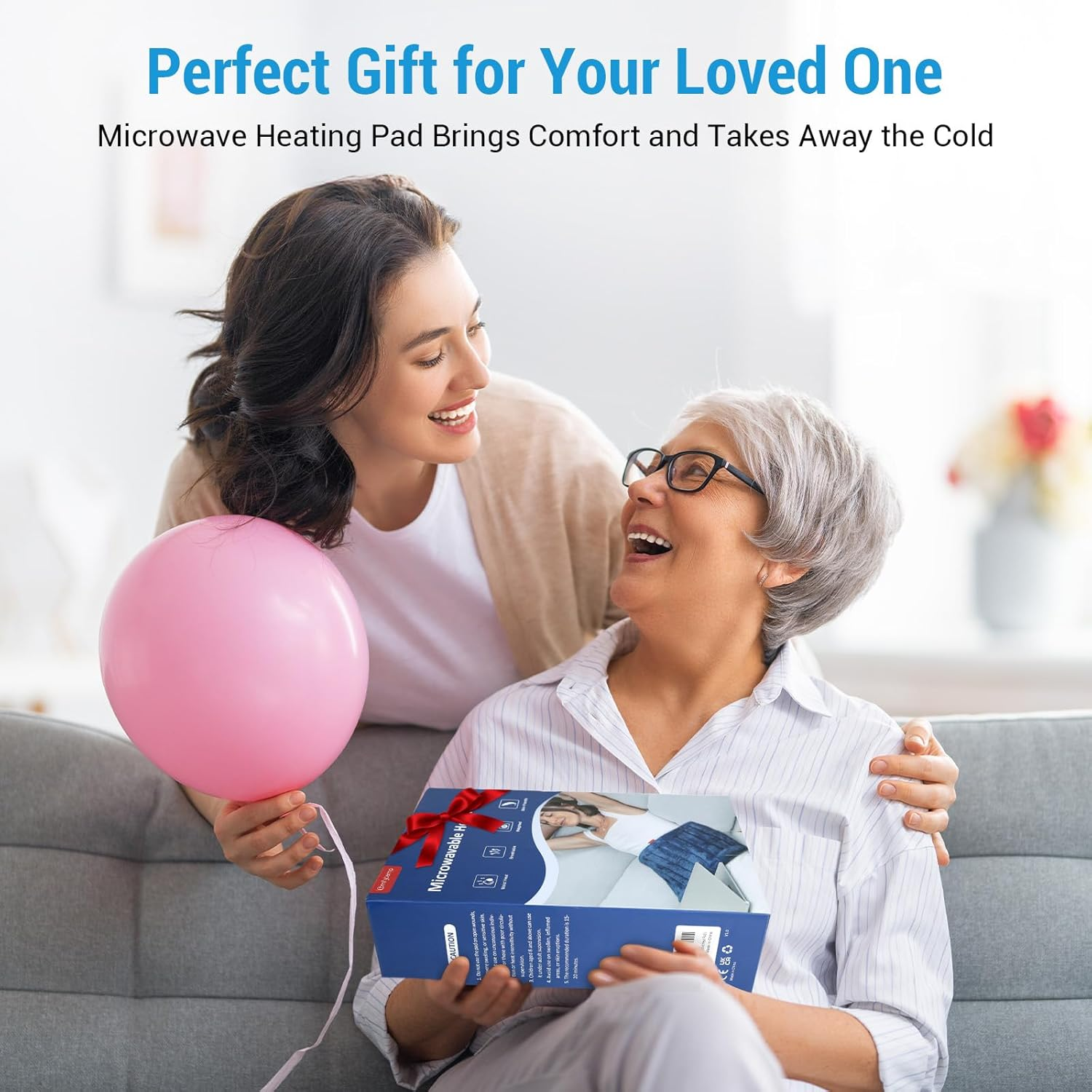 Comfytemp Extra Large 65X33Cm Microwavable Heating Pad for Back Pain Relief, Reusable Weighted Heat Pack，Moist Heating Pad for Neck Shoulder, Cramps, Physical Therapy for Muscle Aches, Joints, Warm Compress image number 3