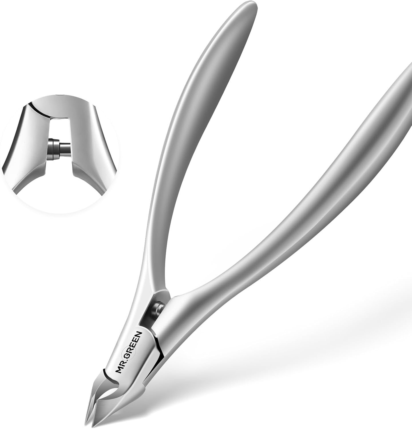 MR.GREEN Cuticle Nippers Innovate Cuticle Scissors Built-In Spring Clippers Trimmer Dead Skin Remover Manicure Beauty Tool (Cuticle Nipper+Manicure Pusher)