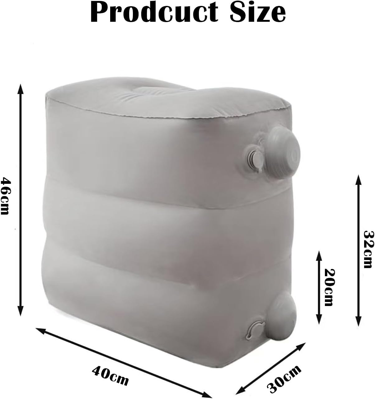 Lejapwat Travel Inflatable Foot Rest, Adjustable Height Leg Rest Pillow with Bag for Airplane, Car, Trains, Home, Office image number 3