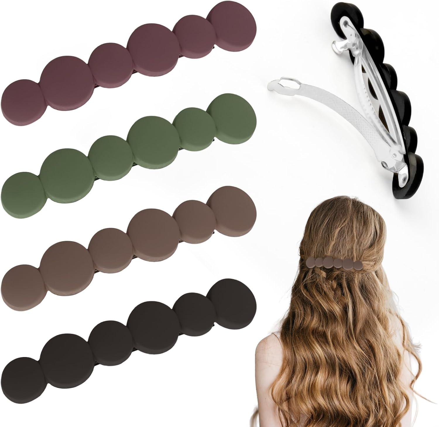 Women'S Hair Clips, 4 Pieces French Hair Clips, Hair Clips Set, Hair Clips, Thin Hair, Automatic Hair Accessories for Fine Thick Hair, Women Girls image number 5