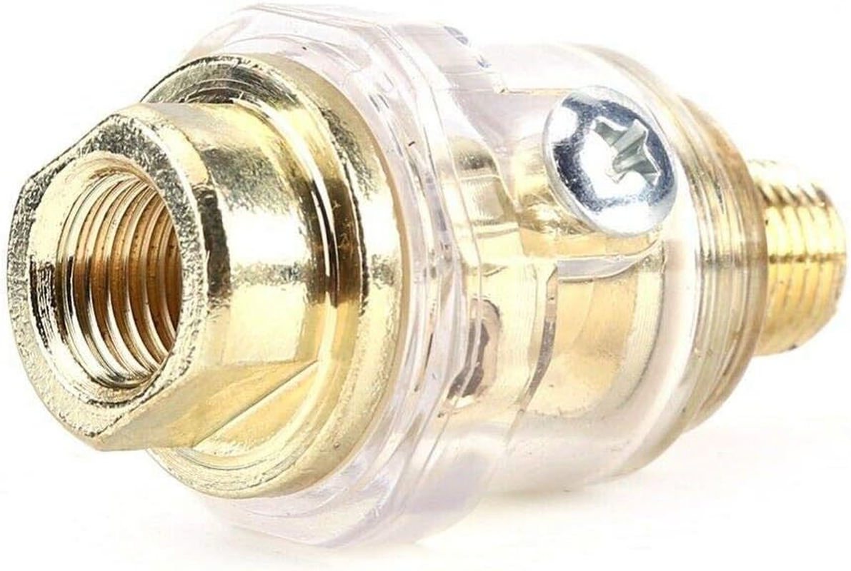 Oiler Lubricator SENRISE Inline Oiler Mini Brass Automatic Oiler for Air Compressor Pipe Tool (1/4" BSP) image number 4