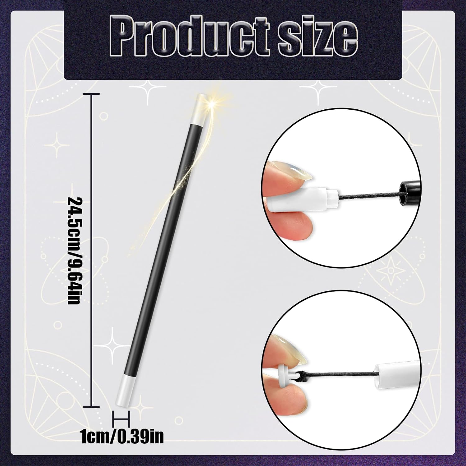 BEZANU Magic Show Wand, 6 PCS Plastic Magic Show Props for Magician Costume, Wizard Witch Costume, Party Games (24.9Cm/9.8In) image number 4