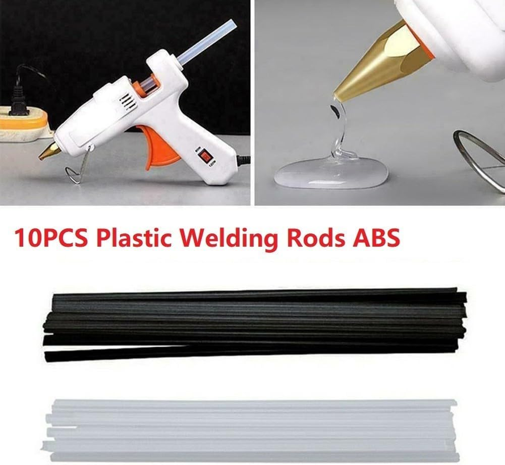 Value Pack of 10 Blackwhite ABS Plastic Welding Rods for Shell Refurbishment (Black) - Black image number 6