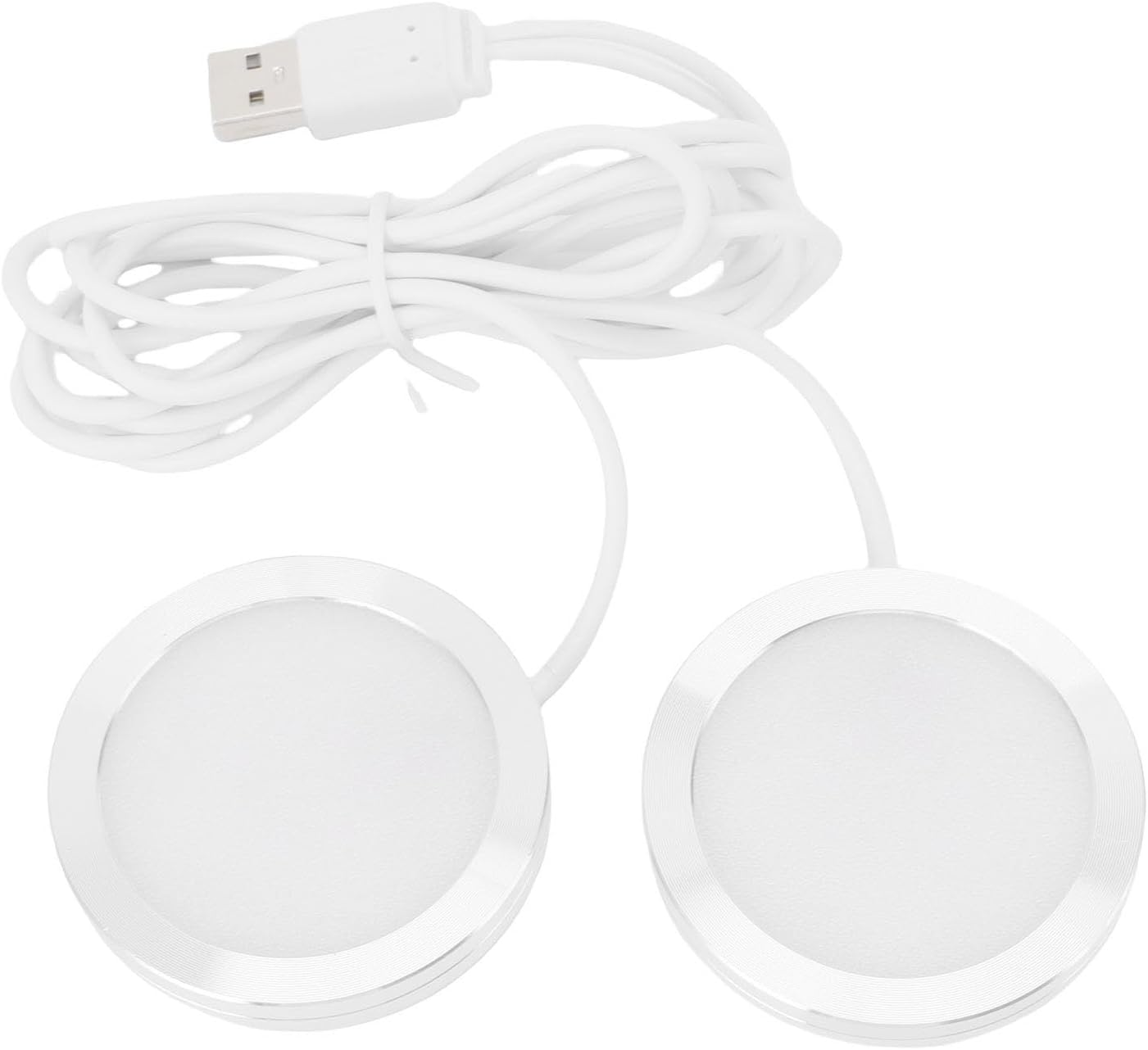 ASHATA 5V USB Dual Head LED Spotlight, Mini Ultra Slim under Counter Light Jewelry Display Lighting Model Display Lamp with 3.9Ft Cable, for Ceiling, Bedroom, Kitchen, Cabinet image number 6