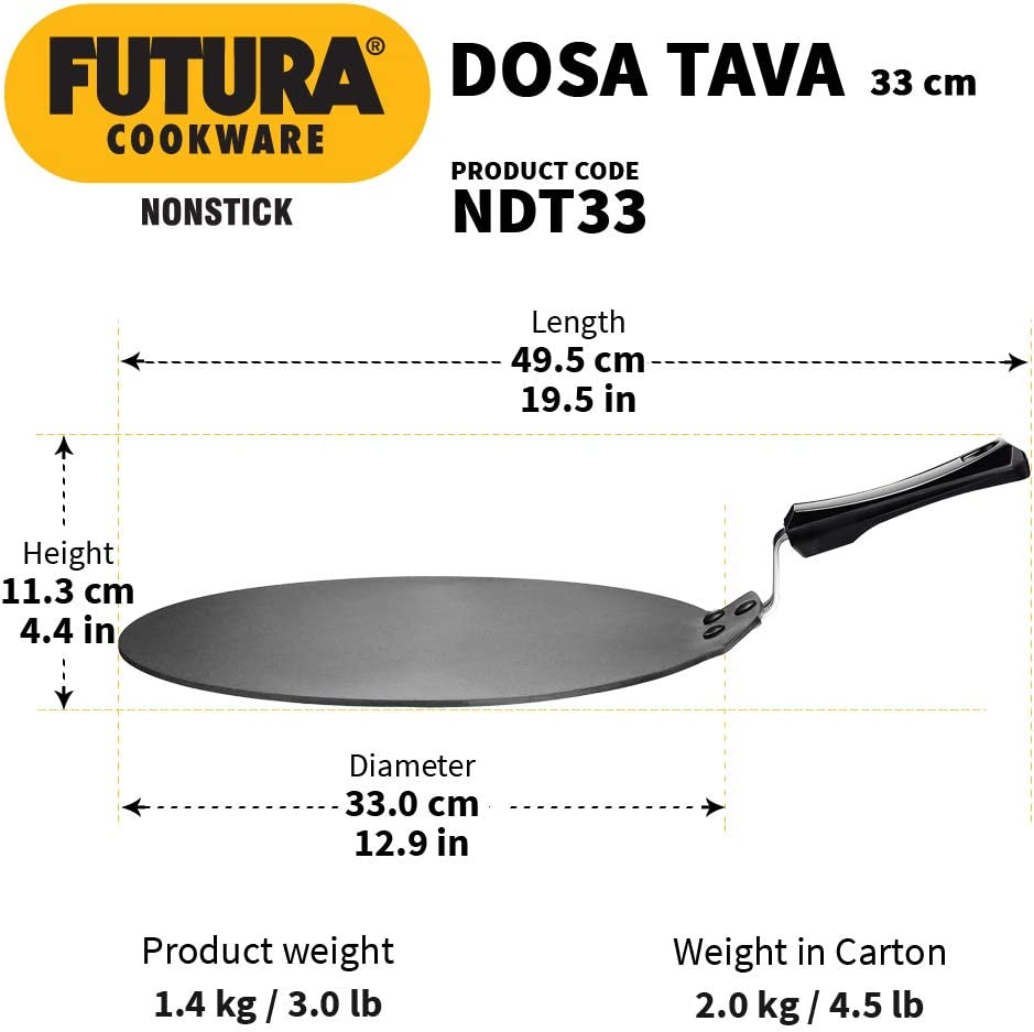 Hawkins Futura Non Stick Dosa Tava, 33 Cm Diameter image number 4