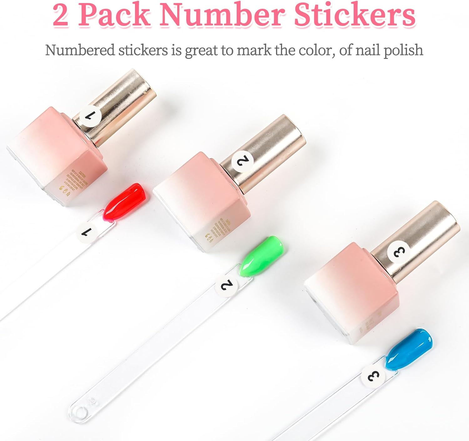 BQAN 100Pcs Nail Swatch Sticks with Ring, Nails Art Display/Practice Sticks for Nail Polish Display Tips image number 3