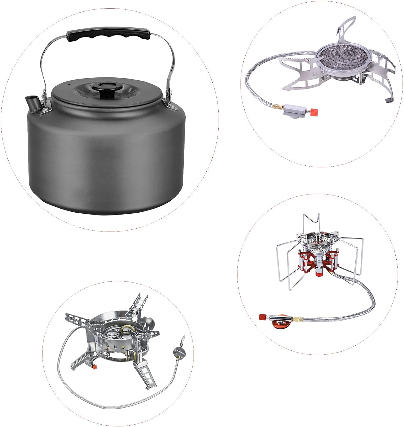 Bulin 1.6L/2.2L Camping Kettle Aluminum Alloy Open Campfire Coffee Tea Pot Fast Heating Outdoor Gear for Boiling Water Ultralight Portable Hiking Picnic Travel - Black-1.6L image number 3