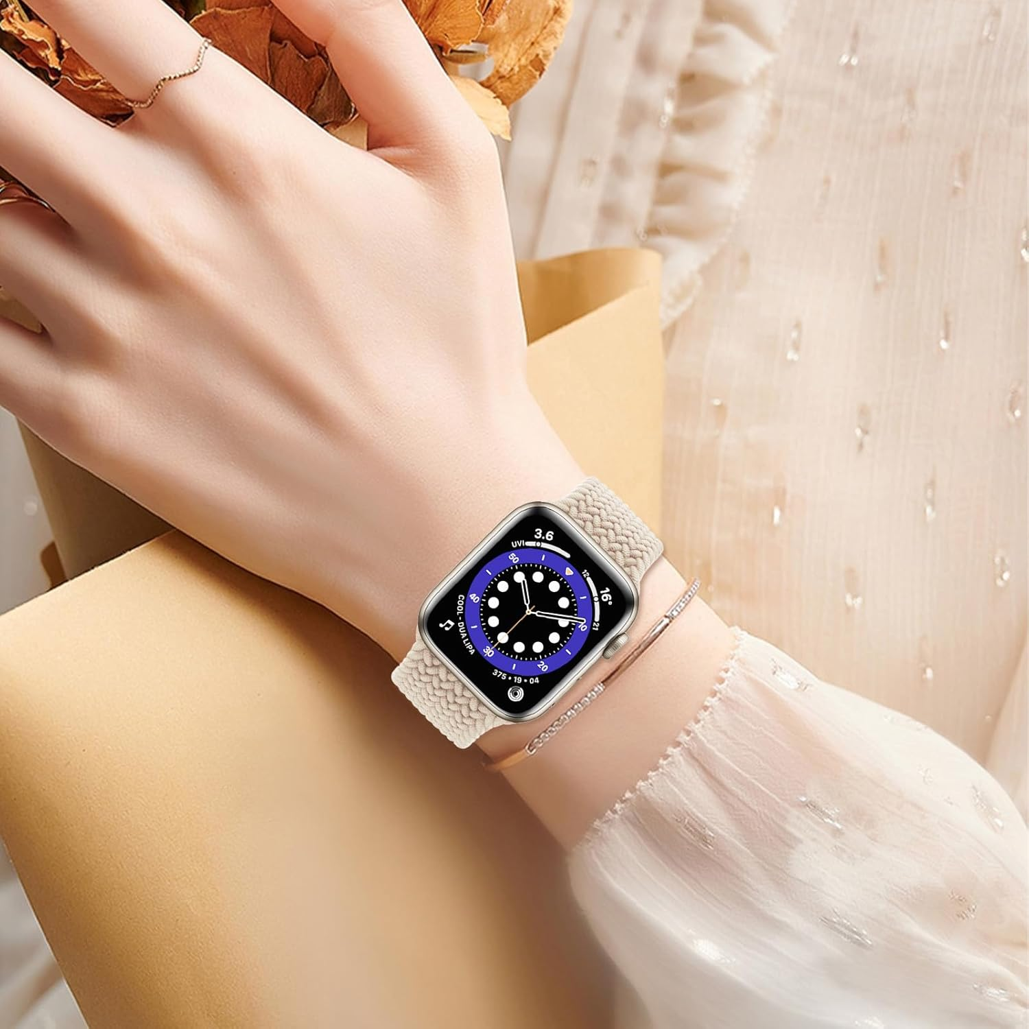 Magnetic Braided Solo Loop for Apple Watch Band 38Mm 40Mm 41Mm 42Mm 44Mm 45Mm 46Mm 49Mm for Women Men，Stretchy Nylon Sport Bands for Iwatch Ultra Series 10 9 8 7 6 5 4 3 SE image number 1