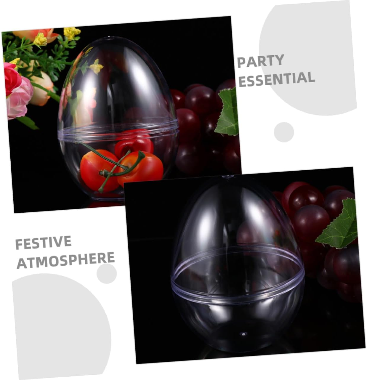 Alipis 12Pcs Easter Party Favors Eggs Fillable Stuffed Eggs for Extra Large Eggs Fillable Ornaments Clear Flat Bottom Egg Christmas Eggs White Egg Clear Candy Transparent