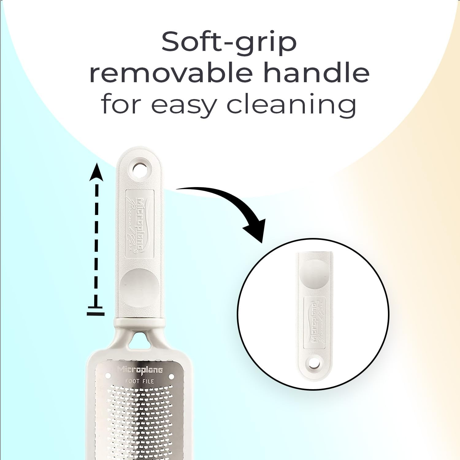 Microplane Colossal Foot File Scraper - the Original Stainless Steel Foot Rasp, Dead Skin/Callus Remover for Feet, Gentle Foot Scrubber, Pedicure Tools for Salon-Quality Foot Care, White