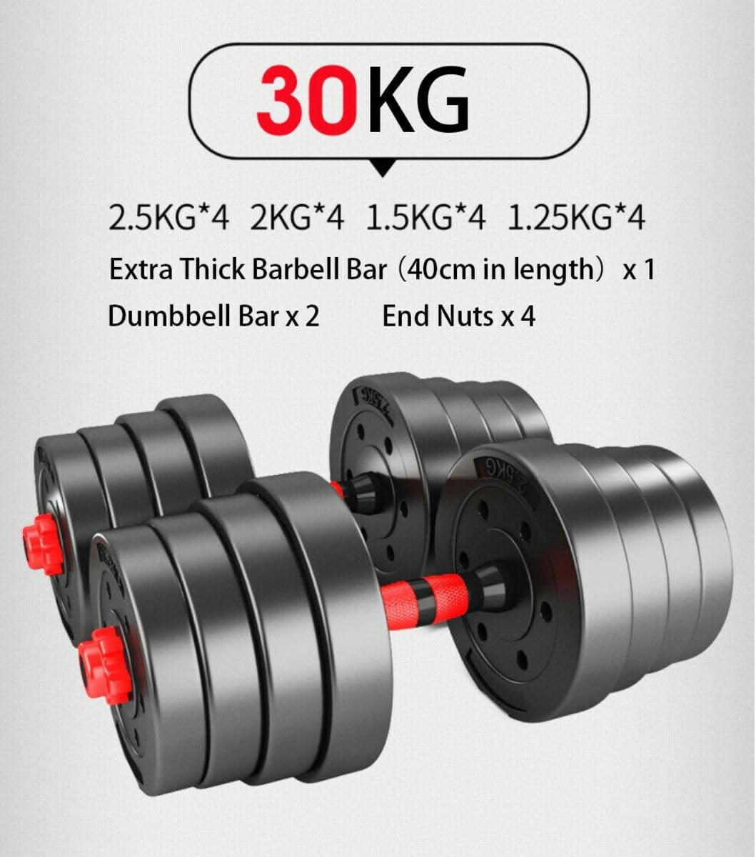 Fitness Master 30Kg Adjustable Dumbbell Set Barbell Home Gym Exercise Weights Fitness image number 3