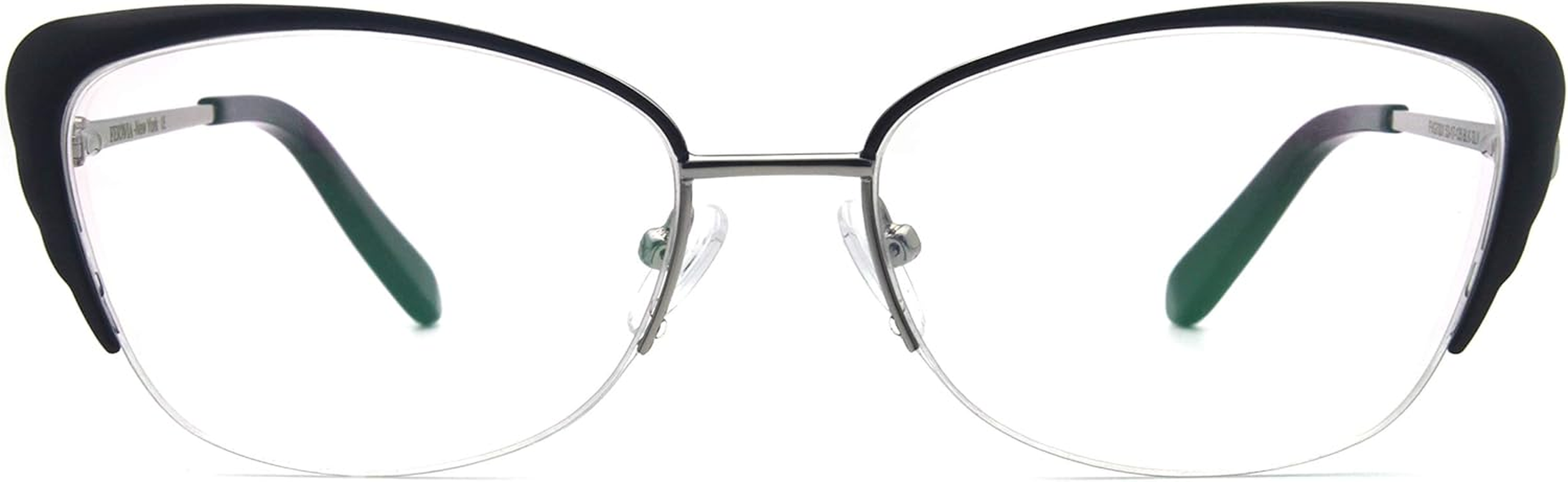 Women Glasses Stylish Half Frame with Rhinestone Cateye Eyeglasses