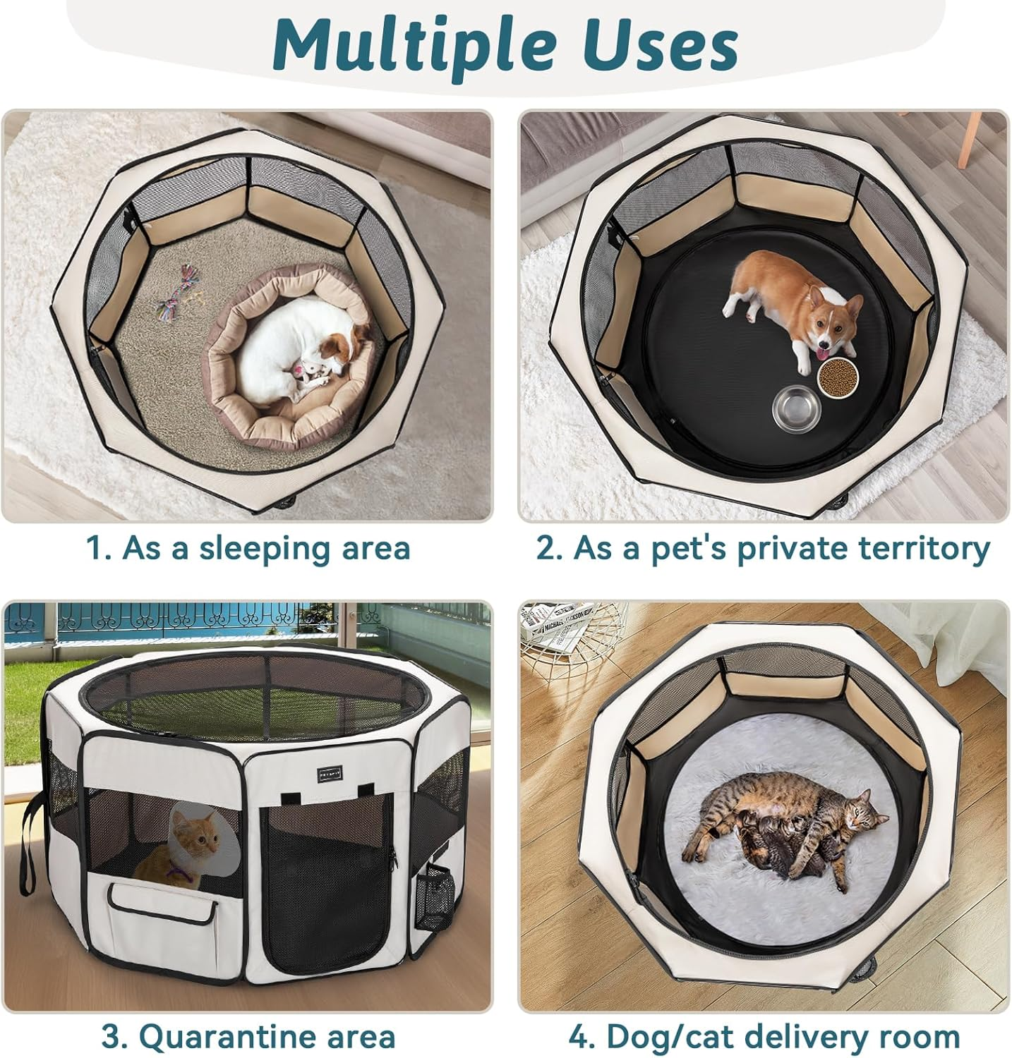 Petsfit Puppy Run Animal Playpen Foldable for Small Animals, Dogs, Cats image number 6