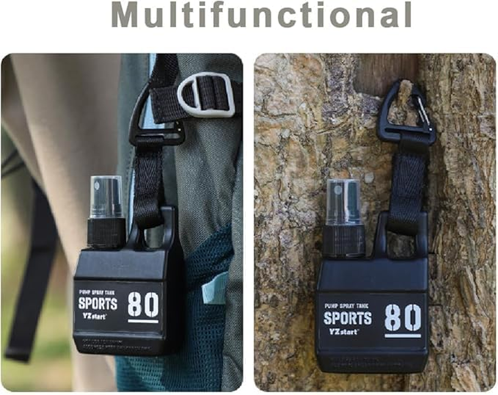 Portable Empty Cosmetic Container Outdoor Camping Hiking 80Ml Perfumes Refillable Spray Bottle with Buckle Outdoor Spray Bottle Spray Bottles for Empty Cosmetic Container, Black，Yellow image number 4