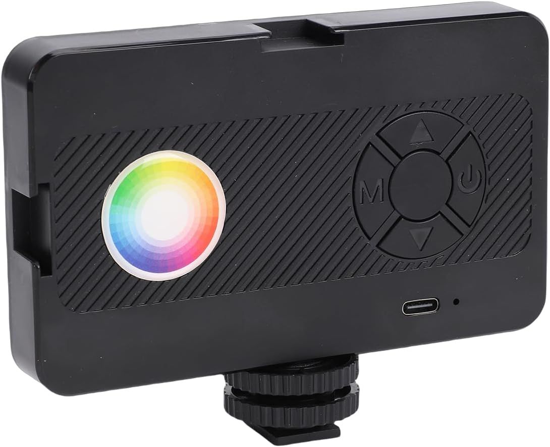 Plyisty RGB Video Light, Portable Camera LED Light, CRI 85+ 2700-6500K 700Lux 1800Mah, Travel Vlog Lighting with Cold Shoe, Type-C Charging for Filming, Portraits image number 4