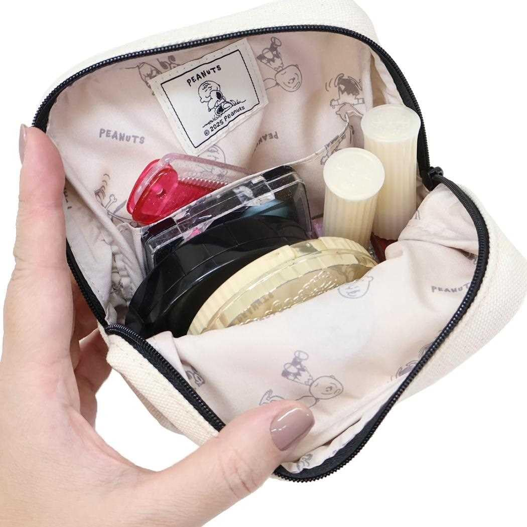 Marimo Craft Snoopy Monochrome Box Pouch/Cosmetic Pouch, Accessory Case, Character Goods, W 4.9 X H 4.9 X D 1.6 Inches (125 X 125 X 40 Mm) image number 2