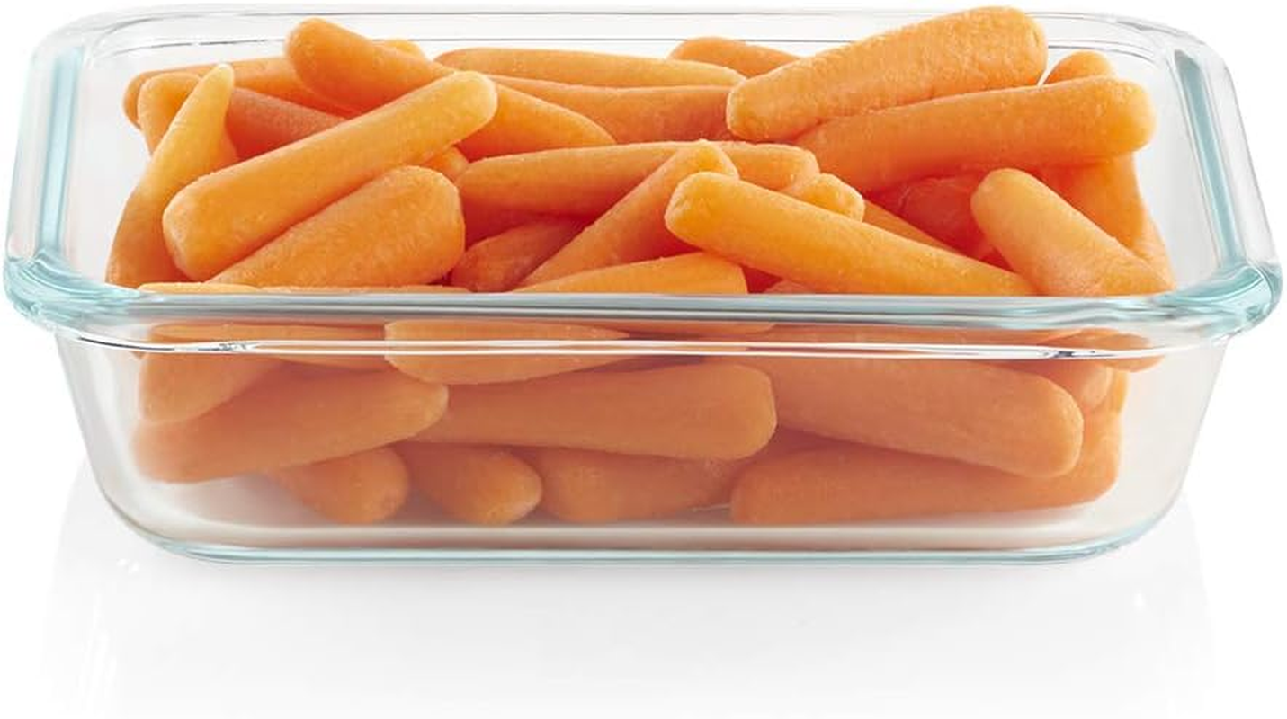 Snapware Total Solution 4-Piece Rectangle Food Storage Container Set &ndash; Durable Pyrex Glass with Tab Locking Lids for Secure Storage &ndash; Clear, 470Ml & 1.5 Litre Capacity image number 4