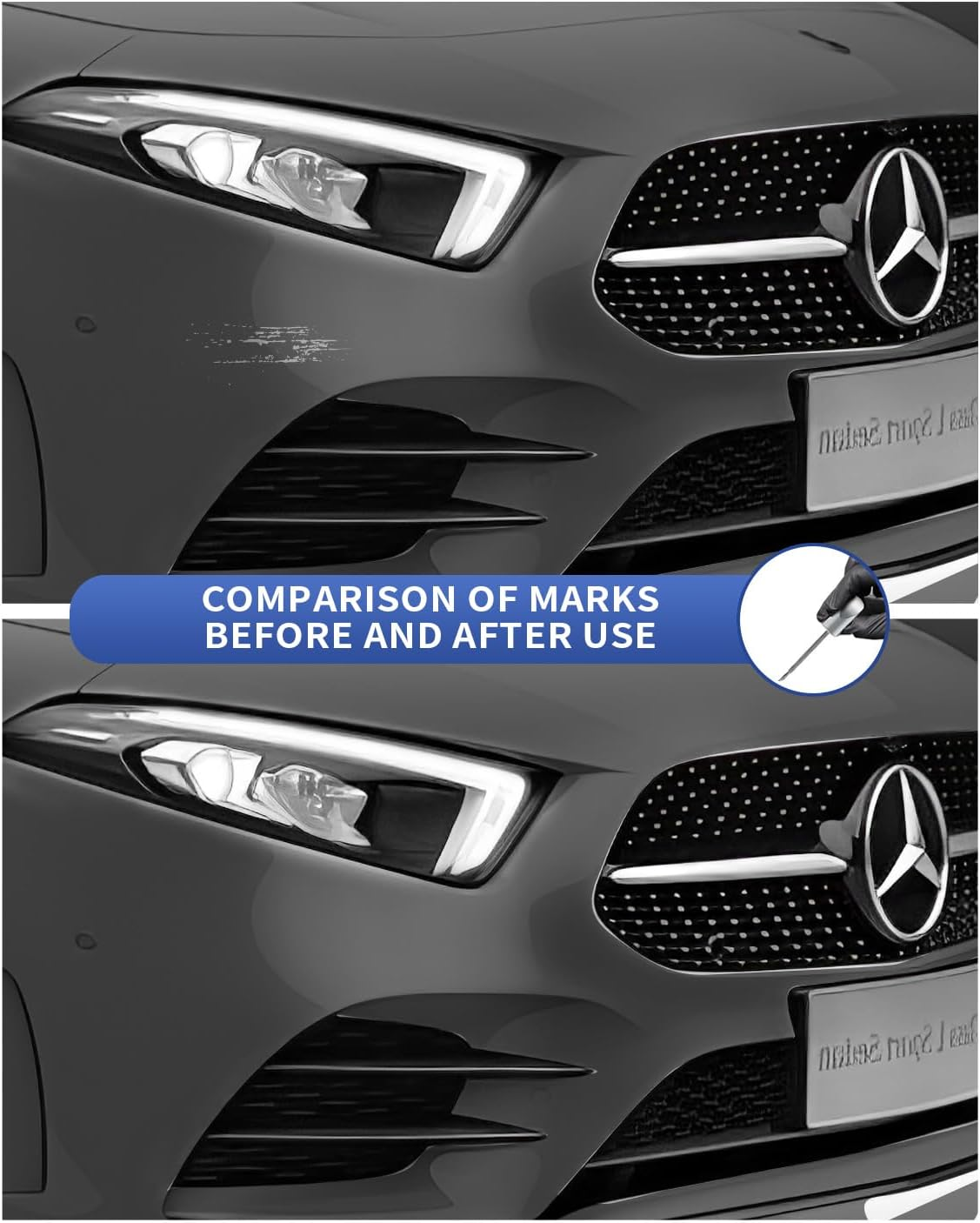 775/9775 Iridium Silver Metallic Touch up Paint Compatible with Mercedes-Benz Exact Match&ndash;Chips and Nicks Touch Up image number 3