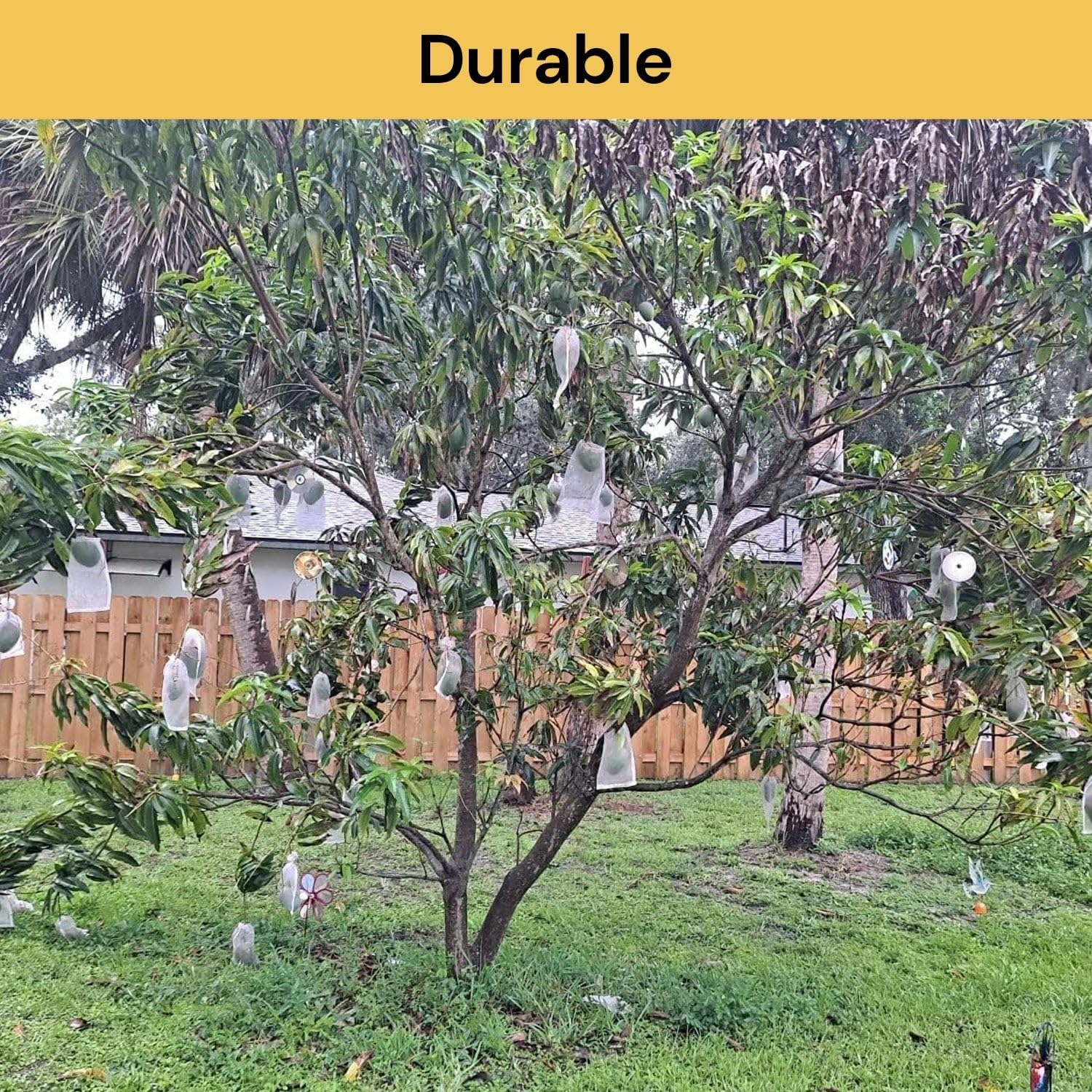 Ezonedeal 50 PCS Fruit Protection Bags, 6X10 Inch Fruit Netting for Fruit Trees, Garden Plant Protector Mesh Cover Bag for Grape, Tomato, Banana, Peach, Apple, Flower image number 1