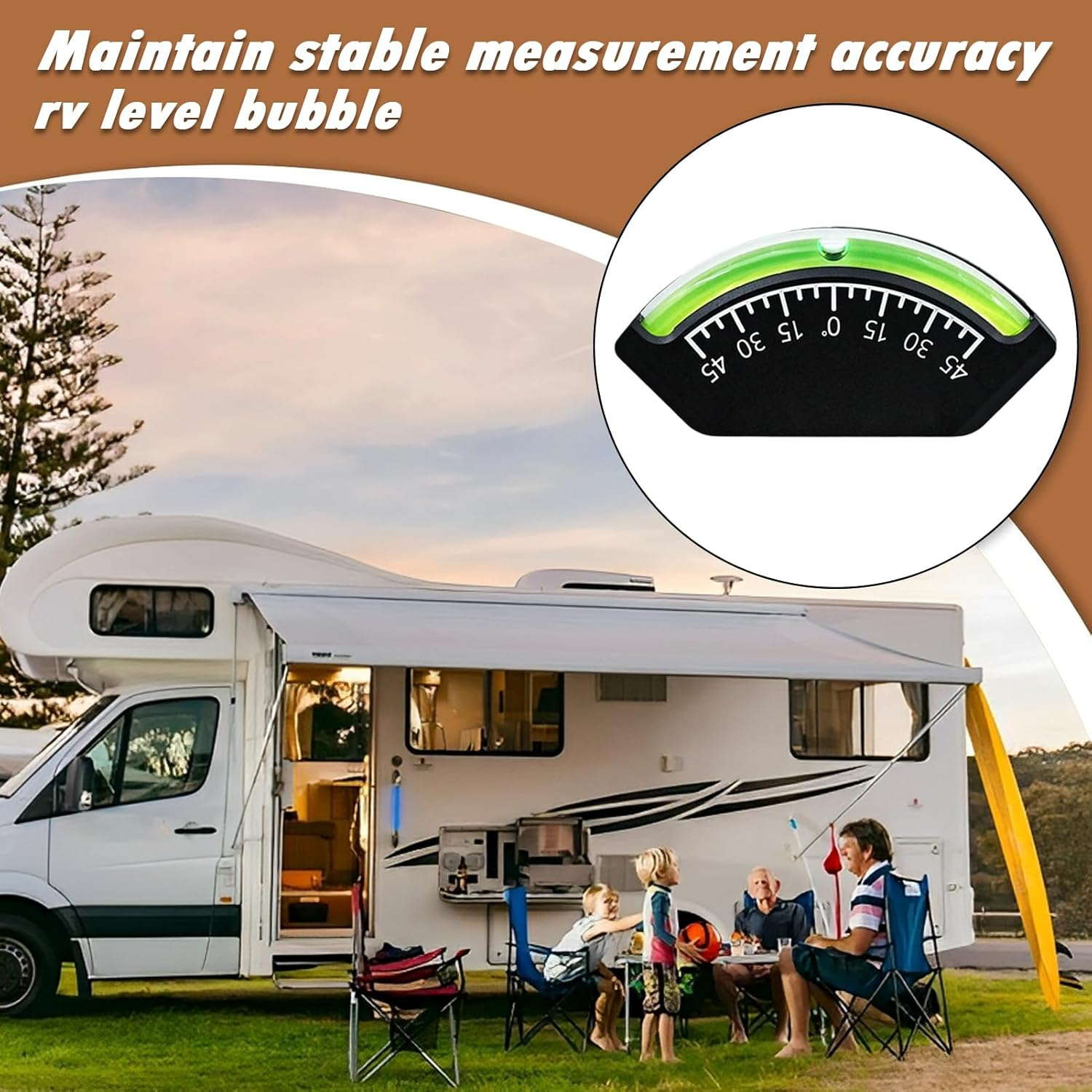 Trailer Level | Car Inclinometer Gauge Leveler for Rv,Inclinometer Leveler Waterproof Leveling Tool for Vehicles Boats Trucks Drivers Enthusiasts Adventurers Camping Campground image number 1